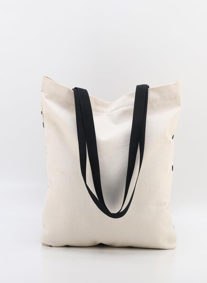 Baglemon Canvas Tote Bag for Women, Aesthetic Shoulder Handbag with Zipper & Inner Pockets - Image 2